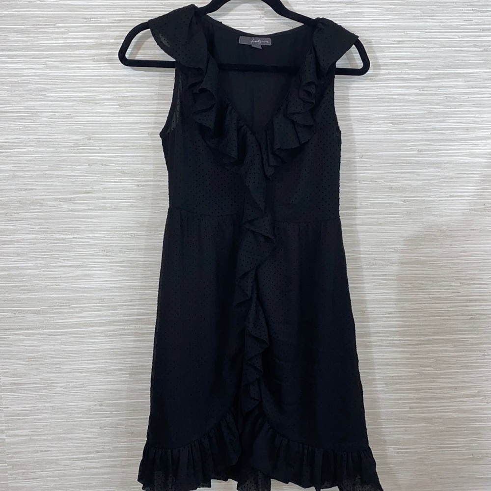 Twenty One S little black ruffle front dress - Picture 2 of 7